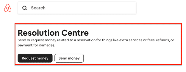 Airbnb Resultion Center Tab