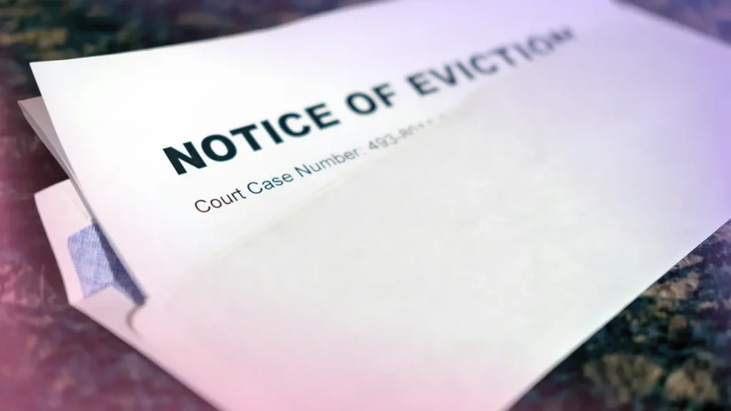 The notice informs the squatters