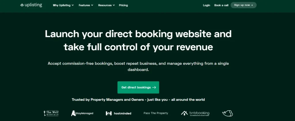 Uplisting Direct Booking Website Builder