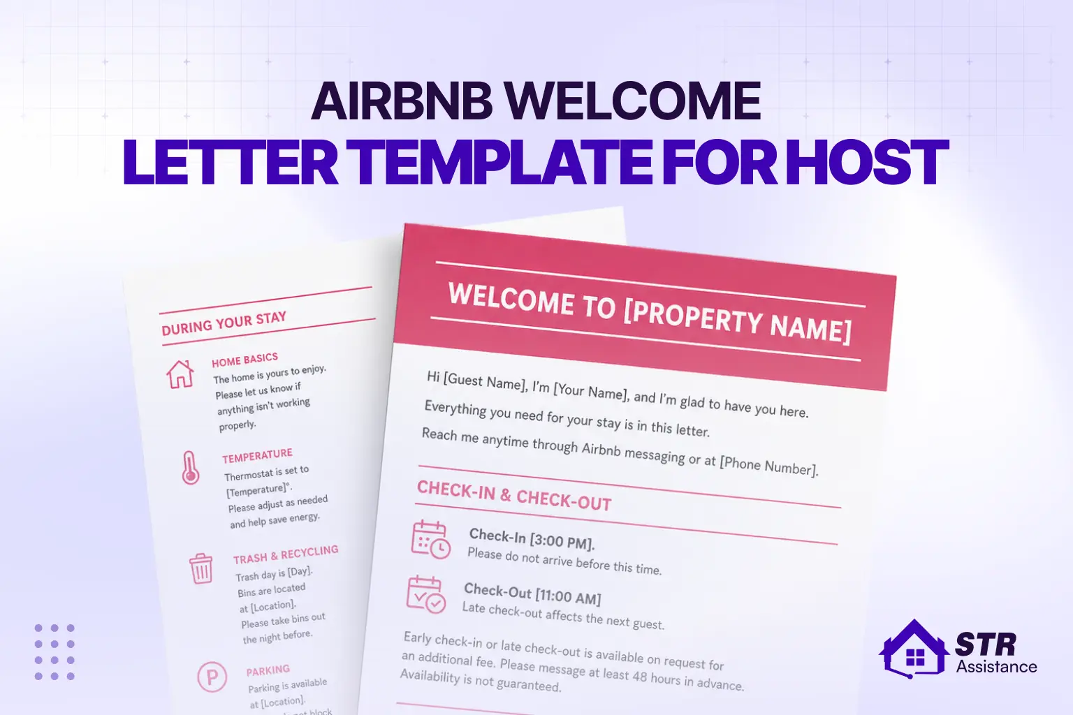 Airbnb Welcome Letter Template