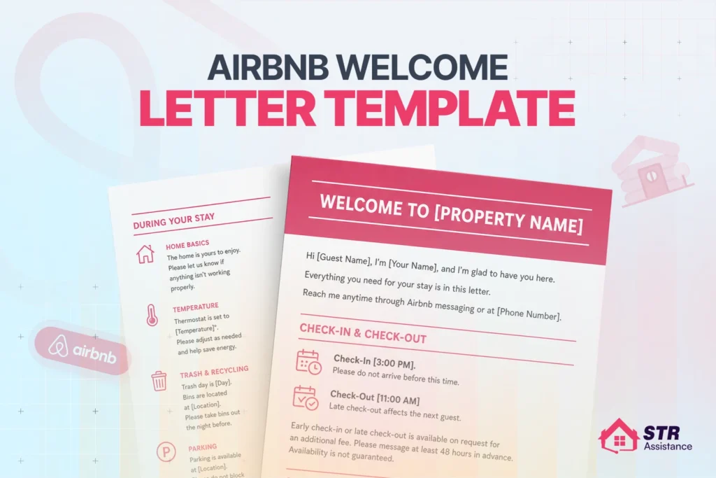Airbnb Welcome Letter Template