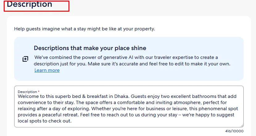 VRBO Property Description