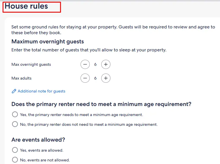 House Rules Setup