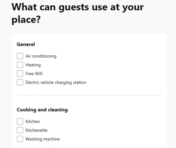 Property facilities and amenities