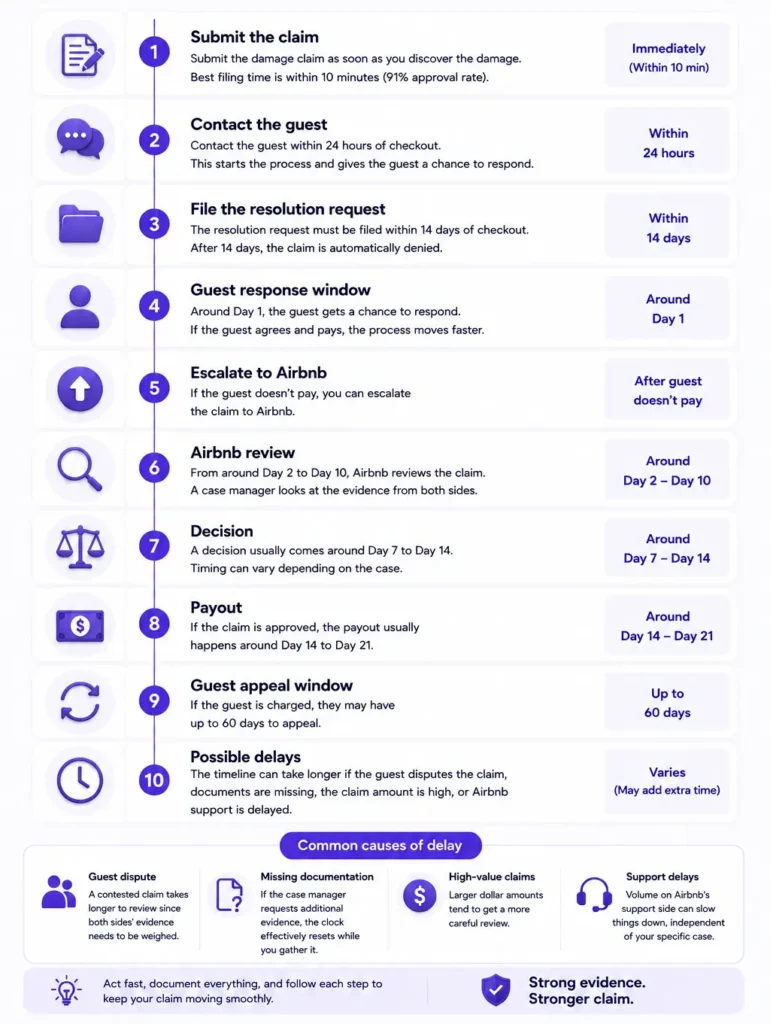 Airbnb Damage Claim Timeline