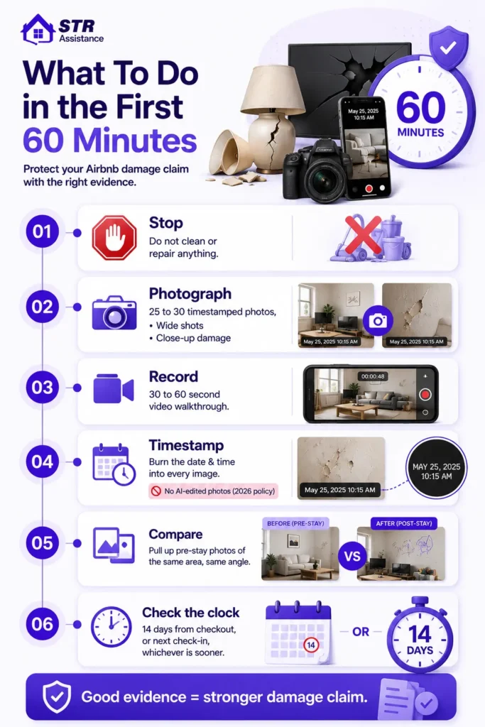 What to Do in the First 60 Minutes After Discovering Guest-Caused Damage